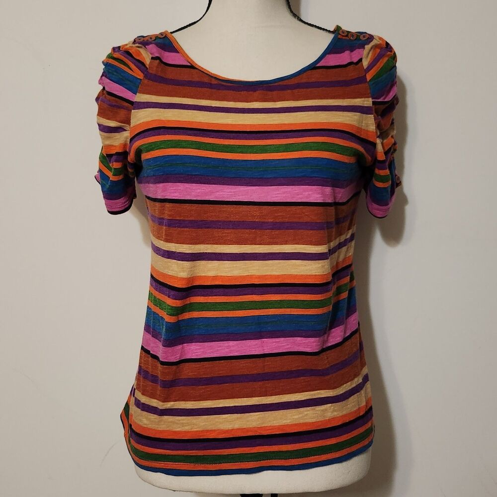 Anthropologie 9-h15 stcl Striped Cotton Top